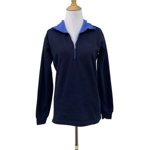 Vintage Patagonia Capilene Sweater Womens S Navy Fleece Knit Quarter Zip Banded